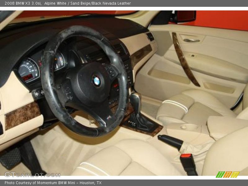 Alpine White / Sand Beige/Black Nevada Leather 2008 BMW X3 3.0si