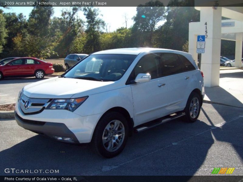 Aspen White Pearl / Taupe 2009 Acura MDX Technology