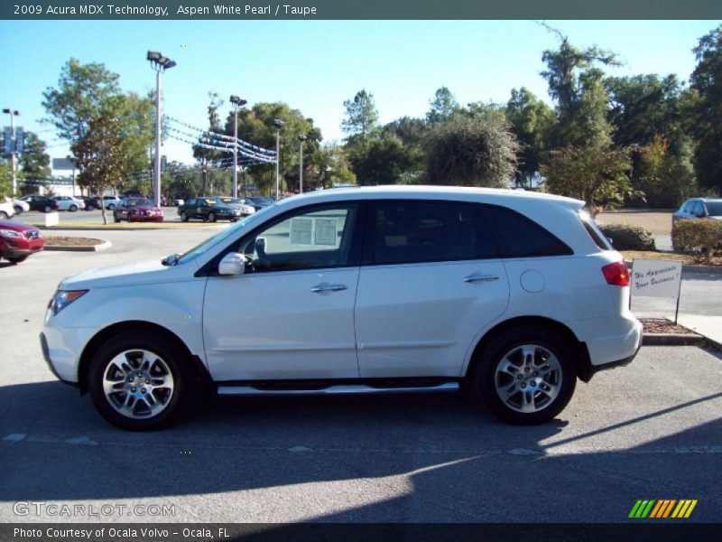 Aspen White Pearl / Taupe 2009 Acura MDX Technology