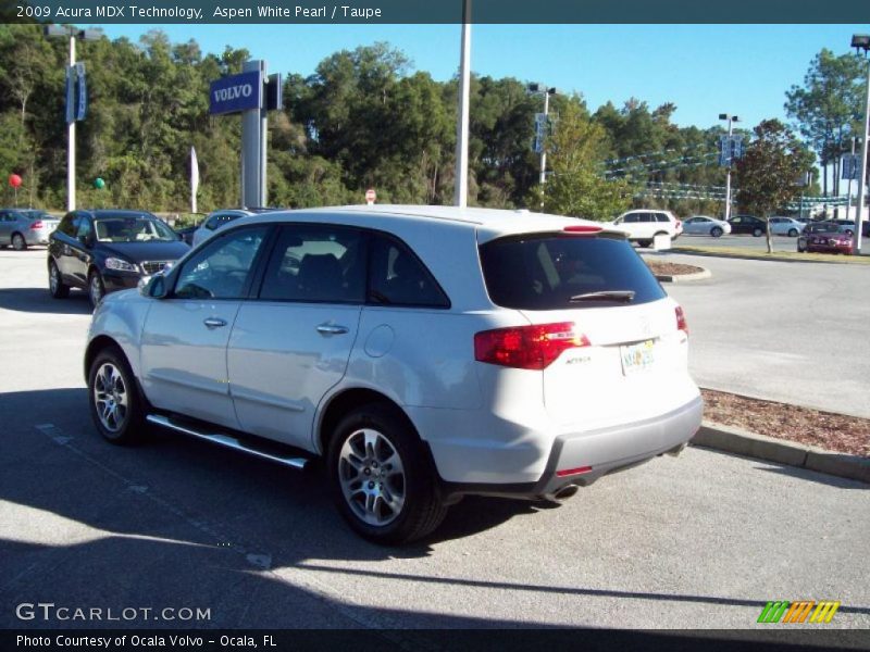 Aspen White Pearl / Taupe 2009 Acura MDX Technology