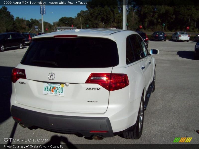 Aspen White Pearl / Taupe 2009 Acura MDX Technology