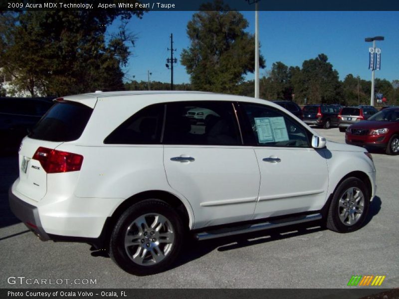 Aspen White Pearl / Taupe 2009 Acura MDX Technology