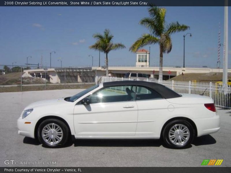 Stone White / Dark Slate Gray/Light Slate Gray 2008 Chrysler Sebring LX Convertible