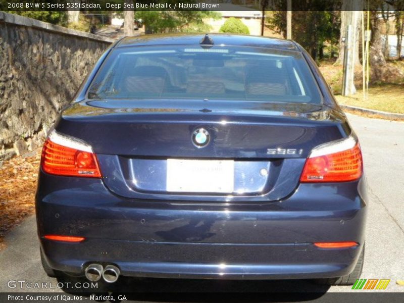 Deep Sea Blue Metallic / Natural Brown 2008 BMW 5 Series 535i Sedan