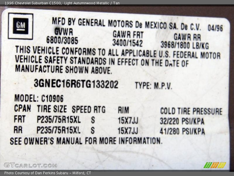 Light Autumnwood Metallic / Tan 1996 Chevrolet Suburban C1500