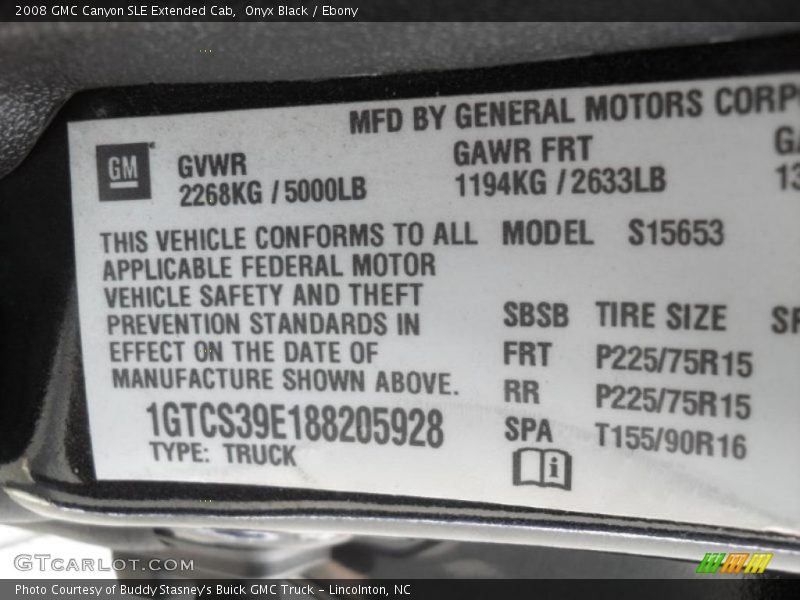 Onyx Black / Ebony 2008 GMC Canyon SLE Extended Cab