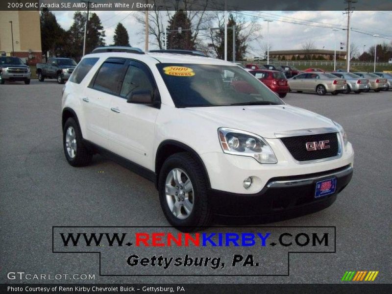 Summit White / Ebony 2009 GMC Acadia SLE AWD