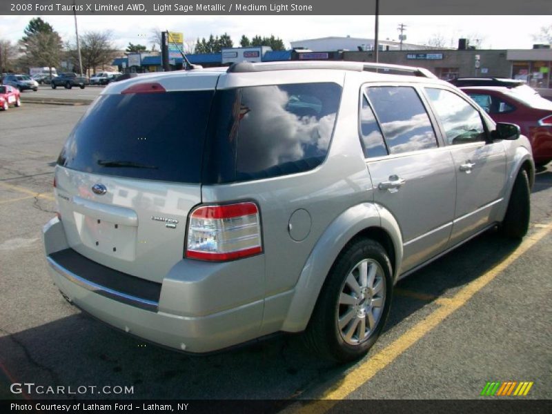 Light Sage Metallic / Medium Light Stone 2008 Ford Taurus X Limited AWD