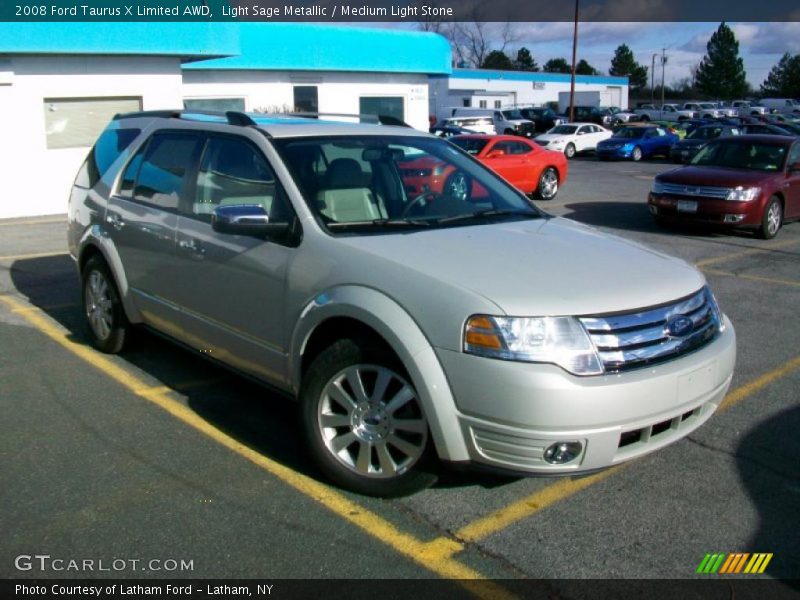 Light Sage Metallic / Medium Light Stone 2008 Ford Taurus X Limited AWD