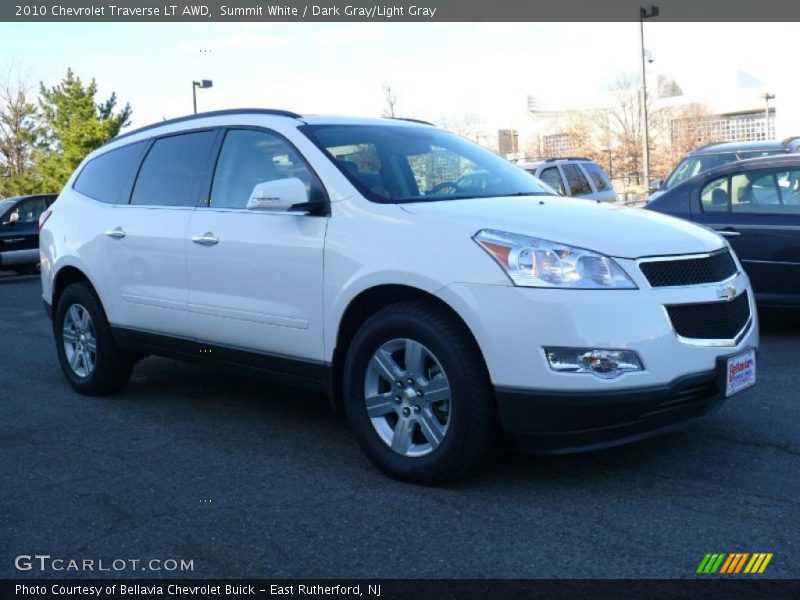 Summit White / Dark Gray/Light Gray 2010 Chevrolet Traverse LT AWD