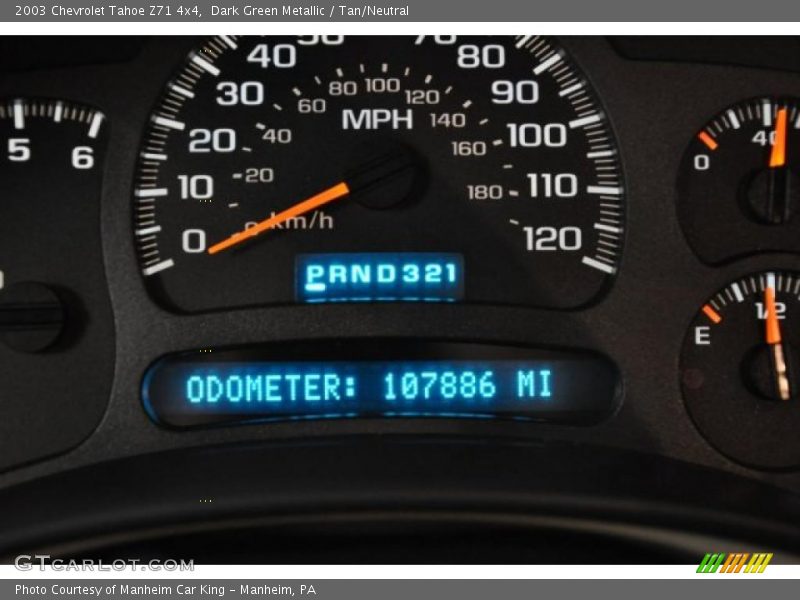 Dark Green Metallic / Tan/Neutral 2003 Chevrolet Tahoe Z71 4x4