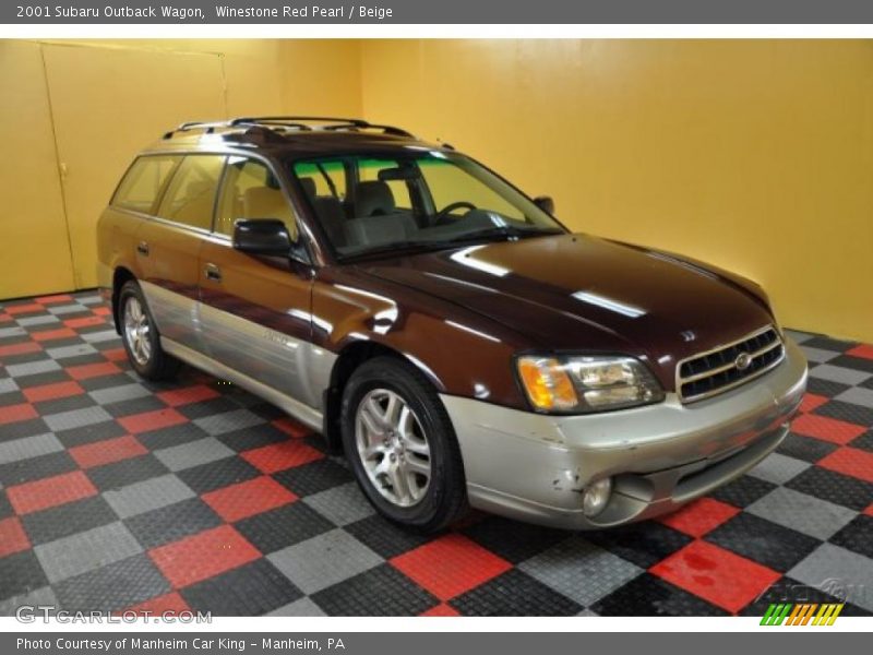 Winestone Red Pearl / Beige 2001 Subaru Outback Wagon