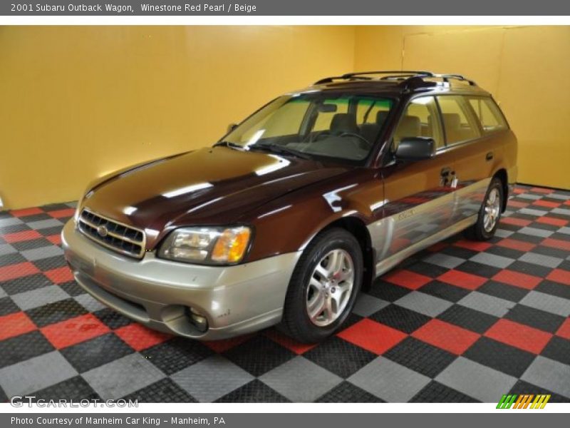Winestone Red Pearl / Beige 2001 Subaru Outback Wagon