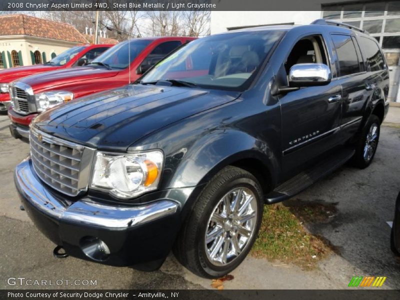 Steel Blue Metallic / Light Graystone 2008 Chrysler Aspen Limited 4WD