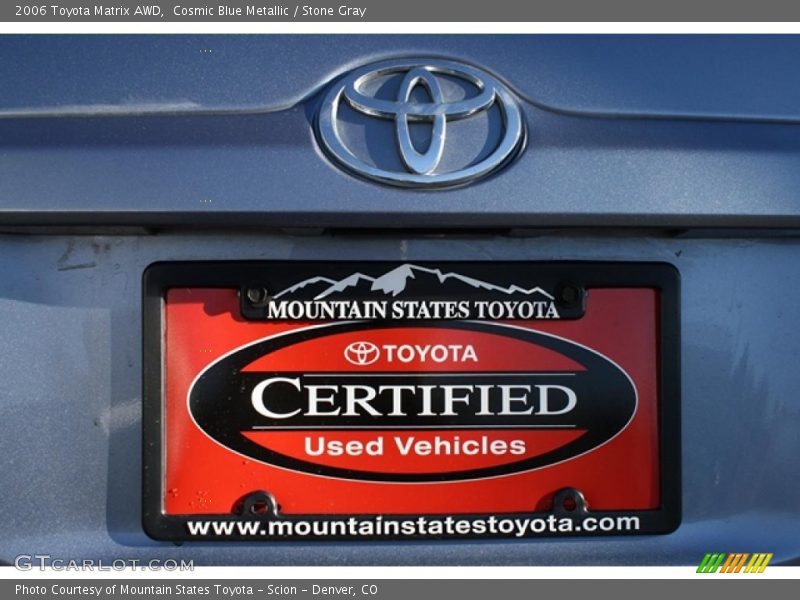 Cosmic Blue Metallic / Stone Gray 2006 Toyota Matrix AWD