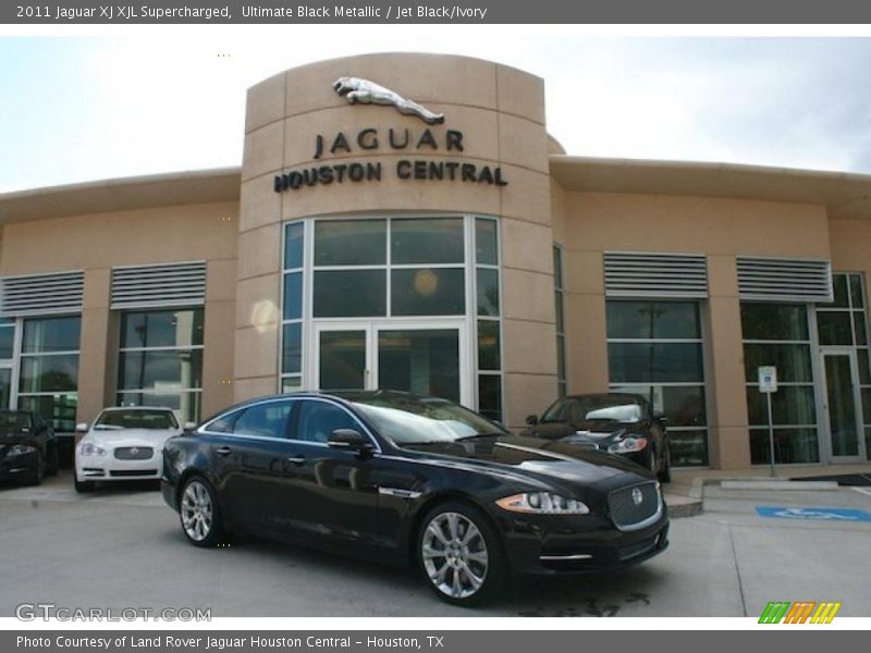 Ultimate Black Metallic / Jet Black/Ivory 2011 Jaguar XJ XJL Supercharged