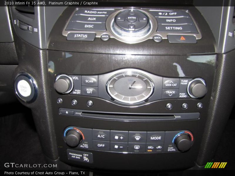 Controls of 2010 FX 35 AWD