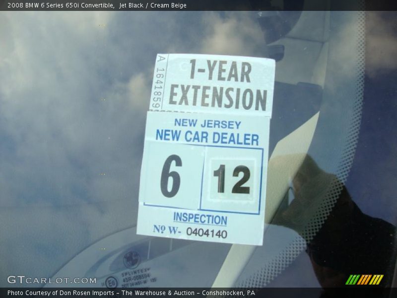Jet Black / Cream Beige 2008 BMW 6 Series 650i Convertible