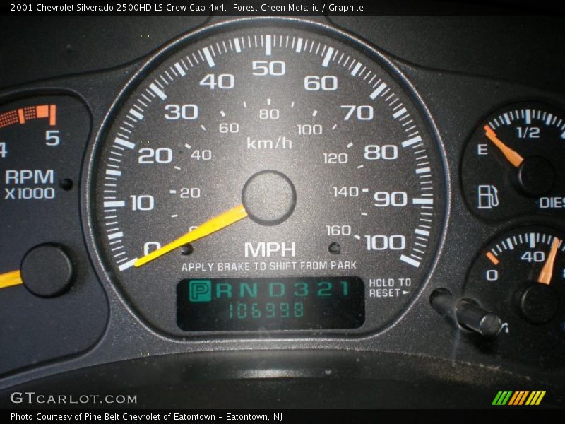 Forest Green Metallic / Graphite 2001 Chevrolet Silverado 2500HD LS Crew Cab 4x4