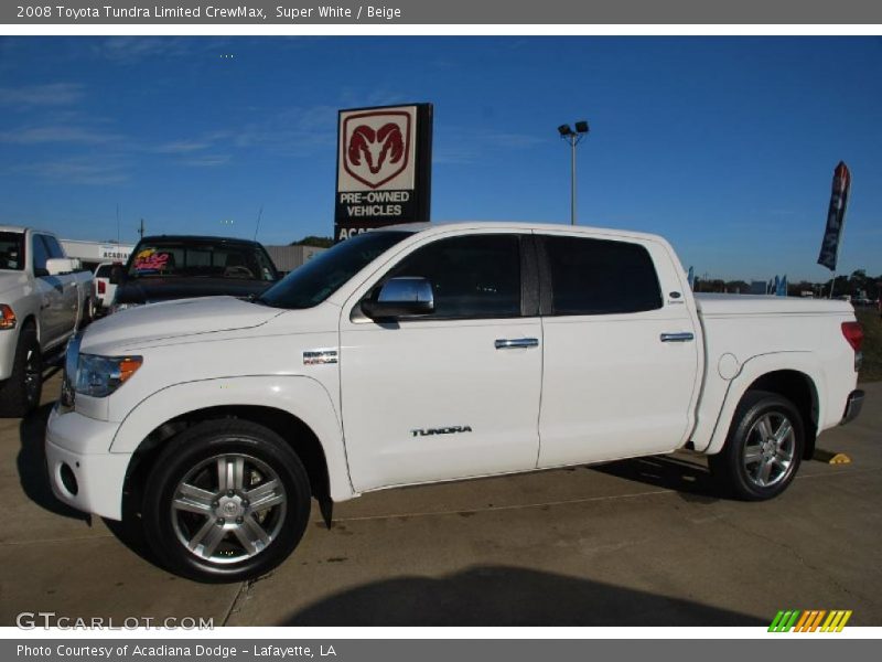 Super White / Beige 2008 Toyota Tundra Limited CrewMax