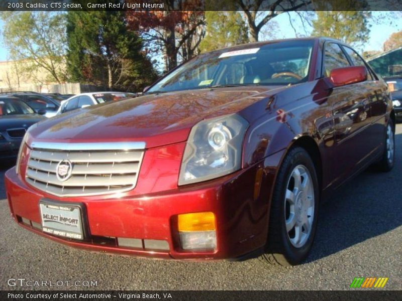 Garnet Red / Light Neutral 2003 Cadillac CTS Sedan