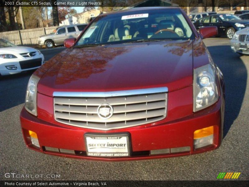 Garnet Red / Light Neutral 2003 Cadillac CTS Sedan