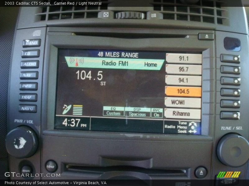 Navigation of 2003 CTS Sedan