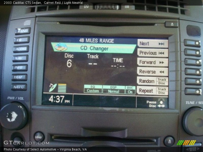 Controls of 2003 CTS Sedan