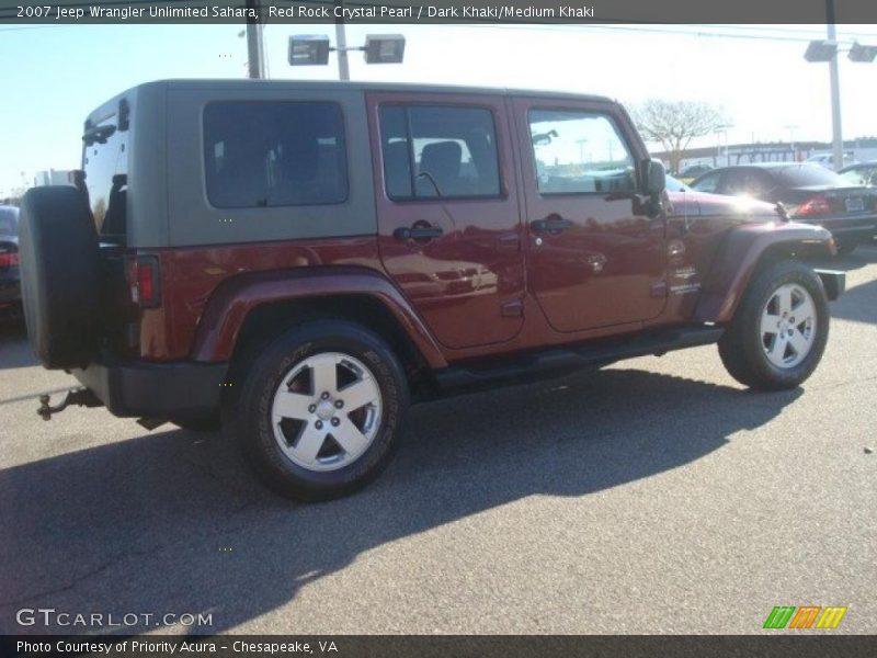Red Rock Crystal Pearl / Dark Khaki/Medium Khaki 2007 Jeep Wrangler Unlimited Sahara