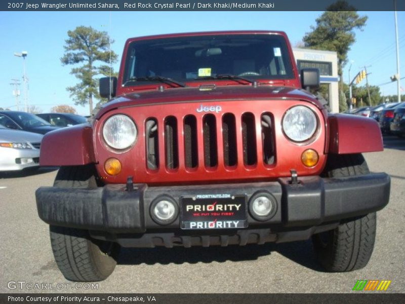 Red Rock Crystal Pearl / Dark Khaki/Medium Khaki 2007 Jeep Wrangler Unlimited Sahara