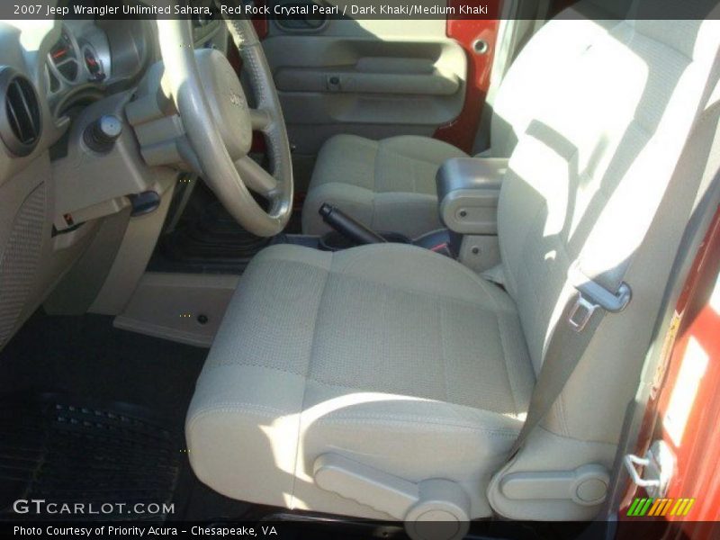 Red Rock Crystal Pearl / Dark Khaki/Medium Khaki 2007 Jeep Wrangler Unlimited Sahara