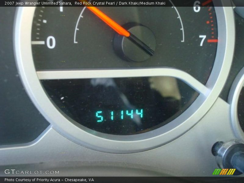 Red Rock Crystal Pearl / Dark Khaki/Medium Khaki 2007 Jeep Wrangler Unlimited Sahara