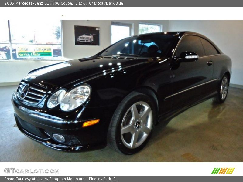 Black / Charcoal/Dark Blue 2005 Mercedes-Benz CLK 500 Coupe