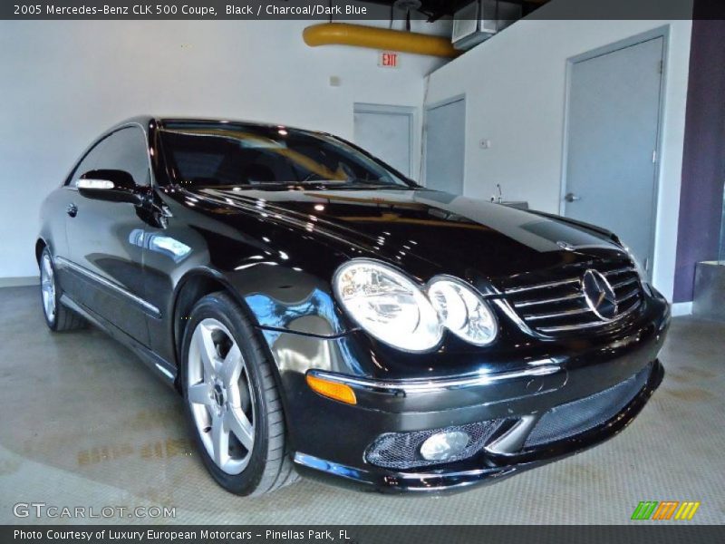 Black / Charcoal/Dark Blue 2005 Mercedes-Benz CLK 500 Coupe
