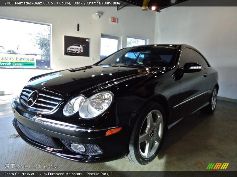 Black / Charcoal/Dark Blue 2005 Mercedes-Benz CLK 500 Coupe