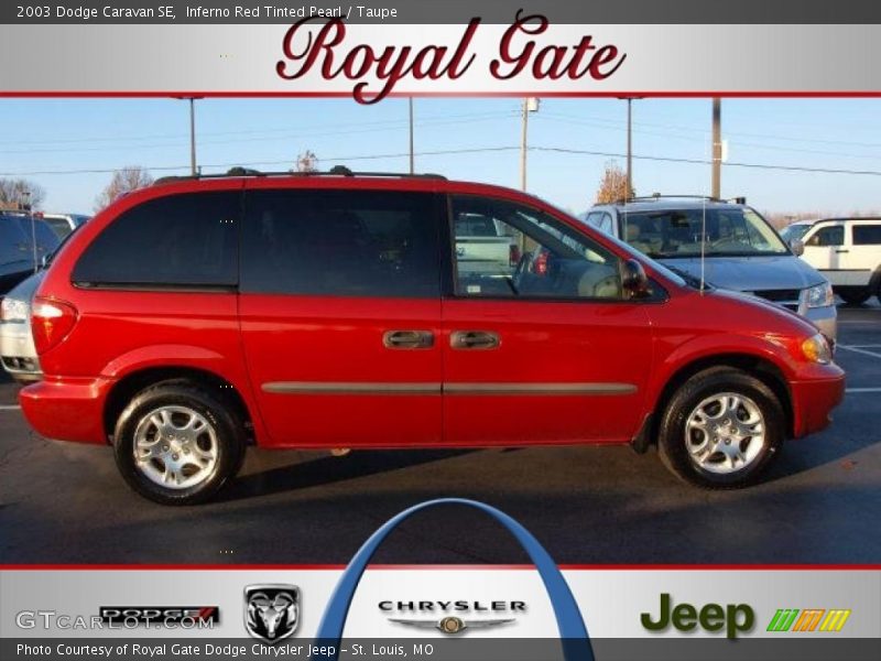 Inferno Red Tinted Pearl / Taupe 2003 Dodge Caravan SE