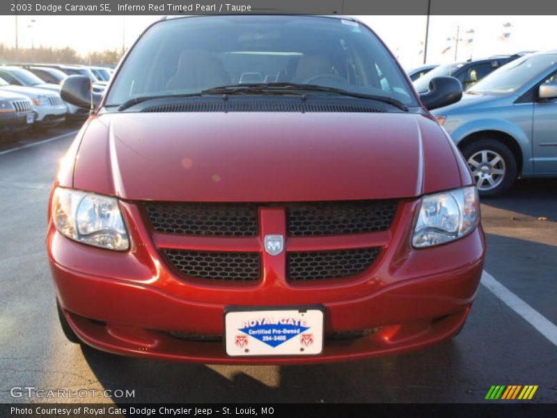 Inferno Red Tinted Pearl / Taupe 2003 Dodge Caravan SE