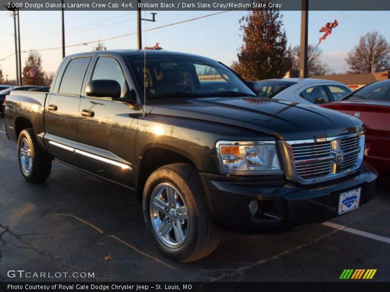 Brilliant Black / Dark Slate Gray/Medium Slate Gray 2008 Dodge Dakota Laramie Crew Cab 4x4