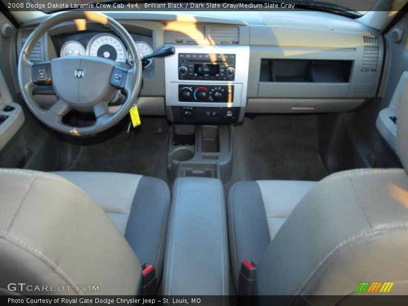 Brilliant Black / Dark Slate Gray/Medium Slate Gray 2008 Dodge Dakota Laramie Crew Cab 4x4