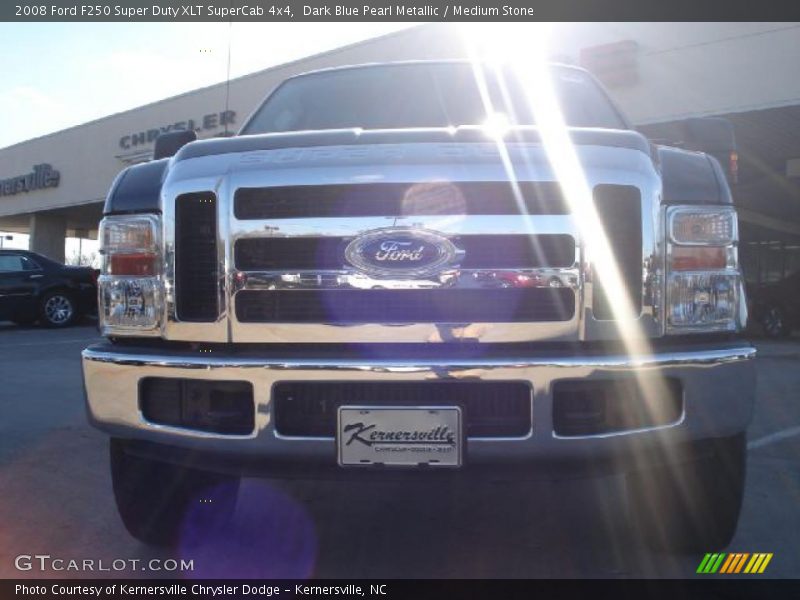 Dark Blue Pearl Metallic / Medium Stone 2008 Ford F250 Super Duty XLT SuperCab 4x4