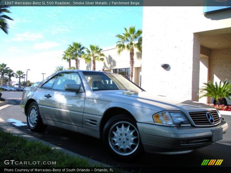 Smoke Silver Metallic / Parchment Beige 1997 Mercedes-Benz SL 500 Roadster