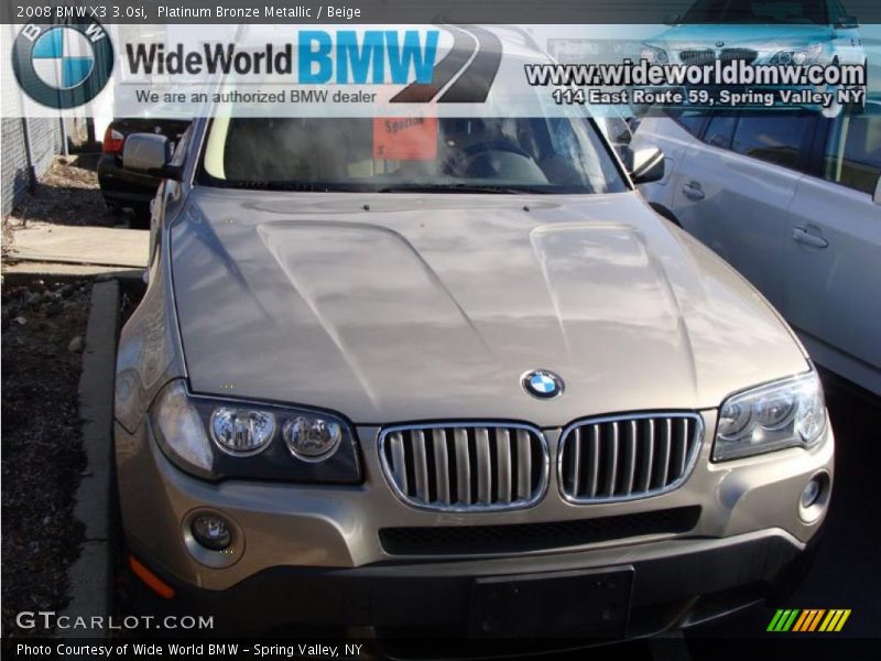 Platinum Bronze Metallic / Beige 2008 BMW X3 3.0si