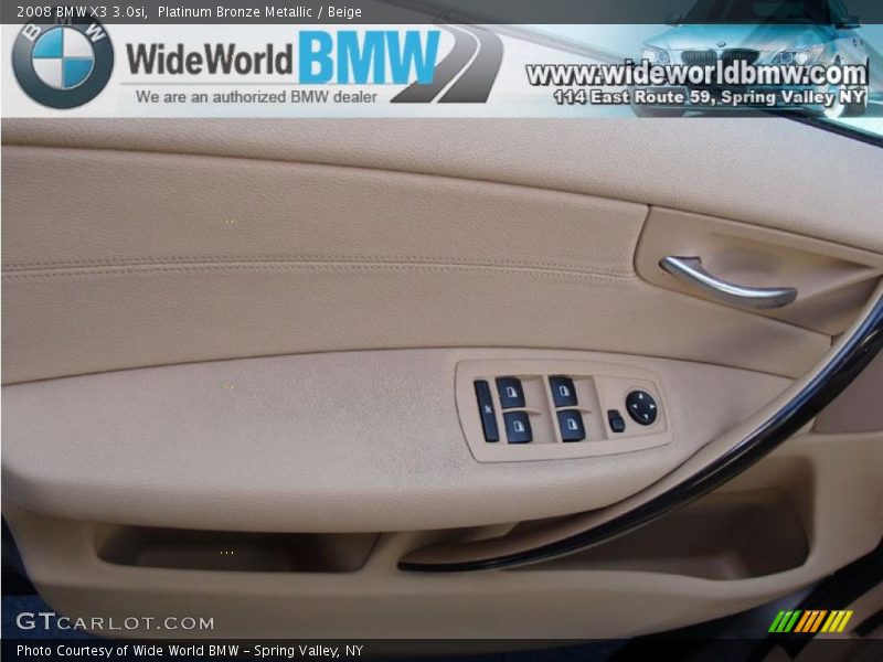 Platinum Bronze Metallic / Beige 2008 BMW X3 3.0si