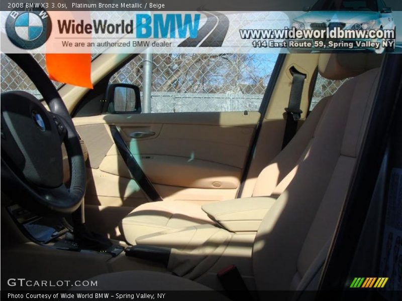 Platinum Bronze Metallic / Beige 2008 BMW X3 3.0si