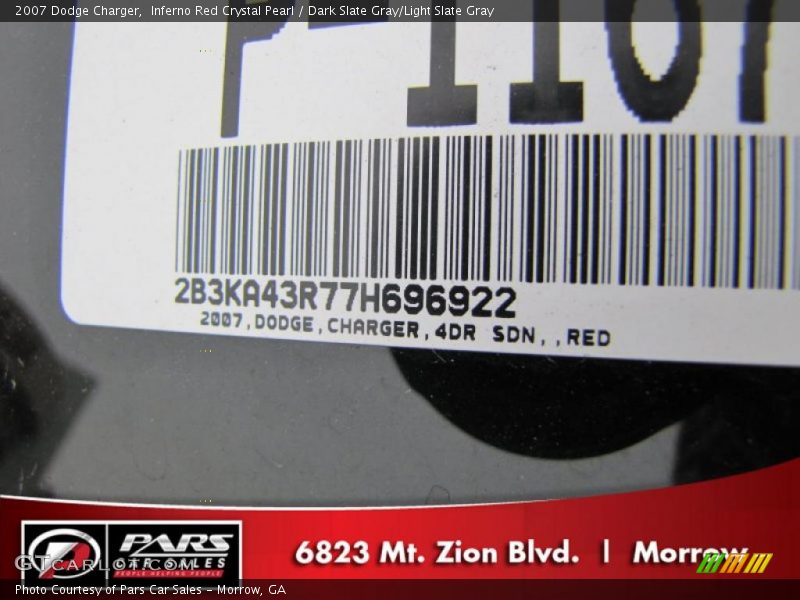 Inferno Red Crystal Pearl / Dark Slate Gray/Light Slate Gray 2007 Dodge Charger