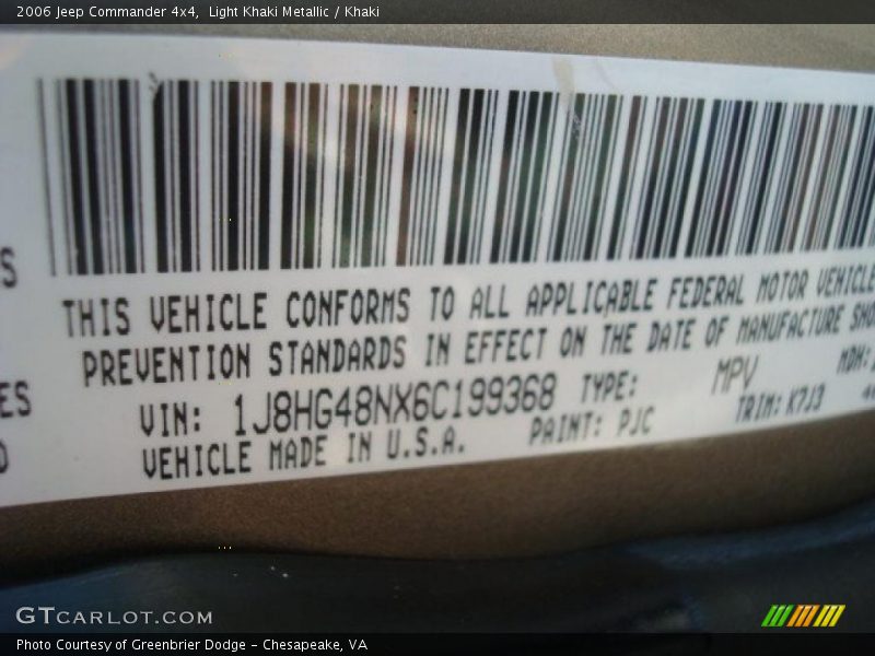 Light Khaki Metallic / Khaki 2006 Jeep Commander 4x4