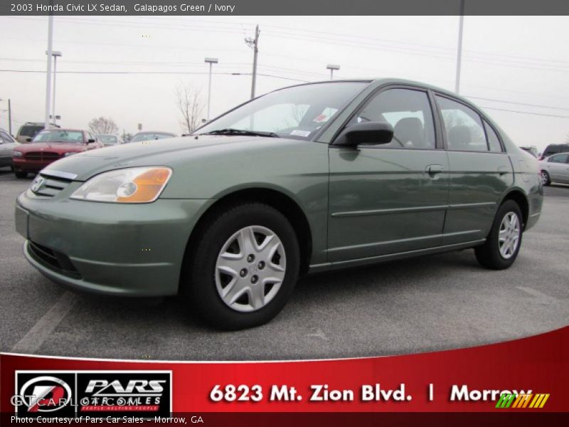 Galapagos Green / Ivory 2003 Honda Civic LX Sedan