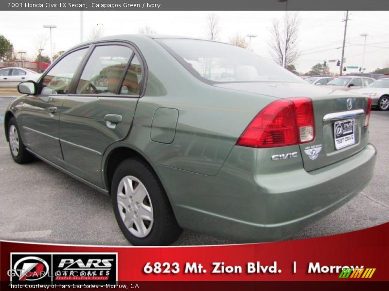 Galapagos Green / Ivory 2003 Honda Civic LX Sedan