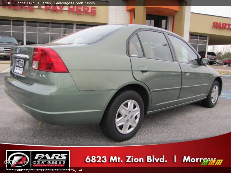 Galapagos Green / Ivory 2003 Honda Civic LX Sedan