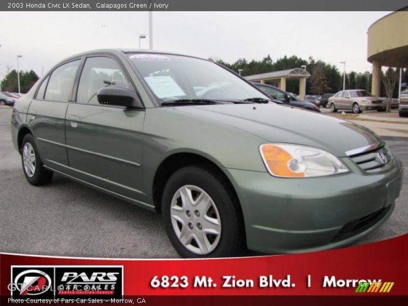 Galapagos Green / Ivory 2003 Honda Civic LX Sedan
